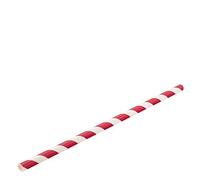 250 Red White Stripe Paper Straws 8" 20cm biodegradable FoodSafe Recyclable