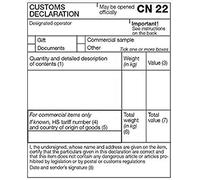 250 SELF ADHESIVE CUSTOMS DECLARATION FORMS LABEL CN22 ROYAL MAIL POST OFFICE STATIONARY