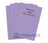 250 SHEETS A4 160gsm CLAIREFONTAINE COLOURED CRAFT CARD - LILAC - 1043