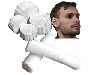 250 Steroplast Football Rugby MMA Nose Bleed Control 3cm 100% Cotton Wool Plugs