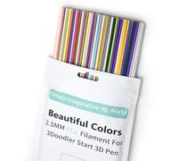 250 Strands 25 Colors 3D Pen Filament Refill for 3Doodler Start+ 3D Pen, Contains 5 Fluorescent Colors, 2.5mm PCL Low Print Temperature 3D Doodler Pen Refills, Each Color 10pcs