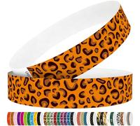 250 Tyvek Wristbands - Colored Paper Wristbands for Events - Leopard Print Paper Wrist Band for Tickets, Admission, Concerts, Parties, Groups (Orange)