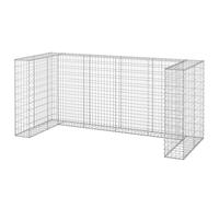 (250 x 100 x 110 cm) vidaXL Gabion Wall for Garbage Bins Galvanised Steel Wheelie Bin Multi Sizes