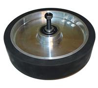 250 x 50 mm rubber contact wheel belt sander smooth surface aluminium core - with 12 mm shaft - ready for assembly