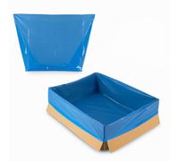 250 x Blue Tinted Sacks Butcher Tray Liners - Food Grade Box Liners 25x42x25" (630x1080x630mm) - Waterproof Polyethylene Bag Liners for Meat, Fish, Poultry, Food Processing, and Industrial Use