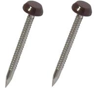 250 x Brown UPVC 30mm Poly Top Pins Plastic Headed Fascia Fixings