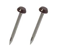 250 x Brown UPVC 40mm Poly Top Pins Plastic Headed Fascia Fixings