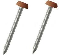 250 x Dark Cherry Oak UPVC 40mm Poly Top Pins Plastic Headed Fascia Fixings