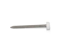 250 x UPVC Panel Pins 30mm Poly Top Pins Nails Plastic Headed Fascia Fixings Strong Grip Durable Stainless Steel Roofing Nails Secure Hold PVC UV Resistant Cladding Pins for Home Projects (White)