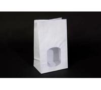 250 x WHITE PAPER Kraft sandwich BAGS 6 X 4 X 10 Inch Front Cellophane Window