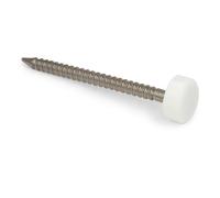 250 x White UPVC 30mm Poly Top Pins Nails Plastic Headed Fascia Fixings