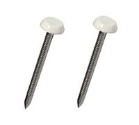 250 x White UPVC 40mm Poly Top Pins Nails Plastic Headed Fascia Fixings Polytop