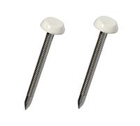 250 x White UPVC 40mm Poly Top Pins Plastic Headed Fascia Fixings