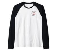 250 Years 1776-2026 250th Birthday, 4th of July Raglan Baseball Tee