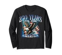 250 Years America Anniversary Patriotic July 4 Bootleg Y2K Long Sleeve T-Shirt