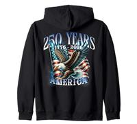 250 Years America Anniversary Patriotic July 4 Bootleg Y2K Zip Hoodie