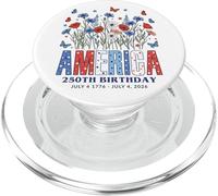 250 Years America Anniversary USA 250th Birthday Flowers PopSockets PopGrip for MagSafe