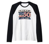 250 Years American 250th Anniversary USA Patriotic 4th July Raglan Baseball Tee