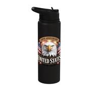 250 Years American Anniversary 1776-2026 USA Flag Eagle Stainless Steel Insulated Water Bottle
