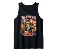 250 Years American Anniversary Funny 4th of July Bootleg Tank Top