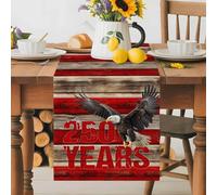 250 Years Anniversary Eagle Table Runner 72 Inches Long,Table Runners Kitchen Dining Tables Decoration for Home Party Decor, Patriotic Star Stripe Flag Tables Runner Wedding Dresser Scarf