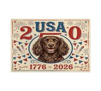 250 Years Boykin Spaniel Dog Jigsaw Puzzles for Adults 1000 Pieces, Vintage 4th of July Puzzles, American Decorations for Family Entertainment Party Gift