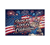 250 Years Bunny Rabbits Jigsaw Puzzles for Men Women 1000 Pieces, 4th of July Patriotic Puzzles, American Party Gift Family Home Decor