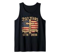 250 Years Faith and Freedom 1776-2026 Tshirt Jesus Christ US Tank Top