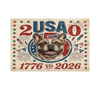 250 Years French Bulldog Dog Jigsaw Puzzles for Adults 1000 Pieces, Vintage 4th of July Puzzles, American Decorations for Family Entertainment Party Gift