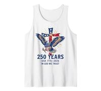 250 Years in God We Trust Eagle Cross 1776-2026 USA Tank Top