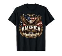 250 Years Nation Under God Catholic 250th 4th July America T-Shirt