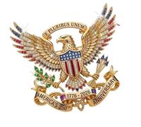 250 Years of America Celebration Brooch with Enameled and Rhinestones Decorations Lapel Accessories Commemorative Lapel Pin Brooch Accessory