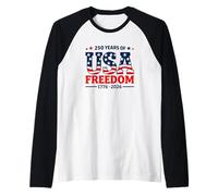 250 Years of Freedom - USA - 1776-2026 - US Flag Raglan Baseball Tee