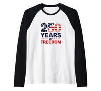 250 Years of Freedom - USA - 1776-2026 - US Flag Raglan Baseball Tee