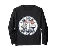 250 Years of Liberty Ship 1776-2026 American Flag Patriotic Long Sleeve T-Shirt
