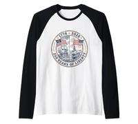 250 Years of Liberty Ship 1776-2026 Vintage Patriotic 4 July Raglan Baseball Tee