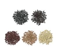 2500 Pcs 3.4 mm Micro Link Ring Copper Tubes Beads Non-Silicone Micro Link Beads for I-Tip Hair Extensions (Black+Dark Brown+Brown+Dark Blonde+Blonde)