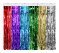 2500 Strands Christmas Tinsel Garland Decorations Tinsel Foil Fringe Icicles for Christmas Holiday Decor Birthday Home Graduation Supplies (Gold, Silver, Green, Lake Blue, Purple, Red)