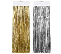 2500 Strands Decorations Tinsel Garland Tinsel Foil Fringe Icicles for Christmas Home Holiday Decor Birthday Graduation Supplies (Gold, Silver)
