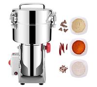 2500G Commercial Electric Grain Mill Grinder Herb Grinder Stainless Steel Swing Type Cereals Crusher Powder Machine High Speed Pulverizer for Grind Grains/Spice/Herbs/Seasoning/Coffee