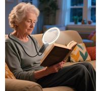 2500mAh Magnifying Glass with Light, 5X/10X Hands Free Magnifier for Reading, Sewing, Knitting, Cross Stitch & Crafts, Lighted Magnifier for Seniors & Low Vision