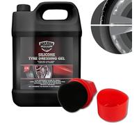 2500ml Silicone Tyre Shine & Trim Dressing Gel Kit, Tyre Black With Applicator & Integrated Pot, Super Gloss Tyre Dressing Formula, Lasts up to 3 weeks, Ultra Wet Look Finish (2.5 Litre Kit)