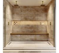 2500mm Brushed Brass Double Shower Screen for Wet Room & Walk In Shower Corvus
