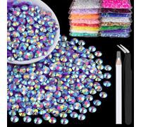 2500pcs 5mm Resin Rhinestones Bulk, Dark Purple AB Flatback Round Jelly Rhinestones Bedazzling Non Hotfix Crystal Gems Large Quantity Wholesale for DIY Crafts Clothes Tumblers Face Makeup Manicure