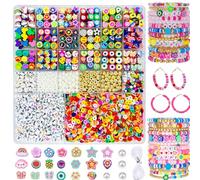2500pcs Bracelet Making Kit, Cute Fun Clay Beads Charms Letter for Jewelry Necklace Earring Making, DIY Arts Crafts, Birthday Friendship Gifts for Women Girls