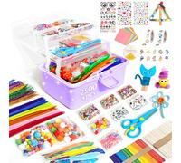 2500Pcs+ Kids Craft Kits - All-in-One D.I.Y. Arts and Crafts Supplies Set for Toddlers Ages 4-9 - Crafting School Nursery Homeschool Supply Set for Girls - Mother's Day Cards Gifts (Purple)