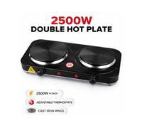 2500W Double Hot Plate Thermostat Tabletop Cast Iron Hob Cooking