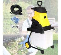 2500w Electric Garden Shredder & Wood Chipper - Heavy-Duty Branch Chopper with 45l Collection Box, Electric Leaf Branch Shredder, Manganese Steel Blade, for Backyard, Farm & Garden Cle 60m Power Cord