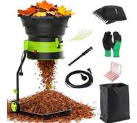 2500W Electric Leaf Mulcher Garden Leaf Shredder,54cm Feed Hopper Opening with Wheels,for Home Use and Farms(30mxpowercord)