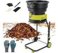 2500W Electric Leaf Mulcher & Shredder, 8000RPM Garden Chipper with Wheels, Yard Cleanup Tool, Includes 40m Power Cord & Storage Bag for Efficient Composting and Leaf Disposal